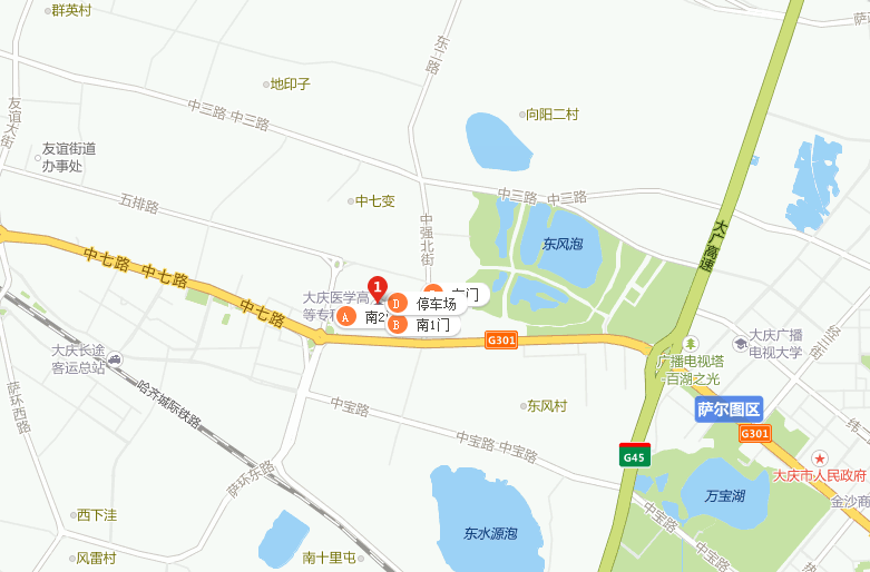 （大庆医学高等专科学校）地理位置