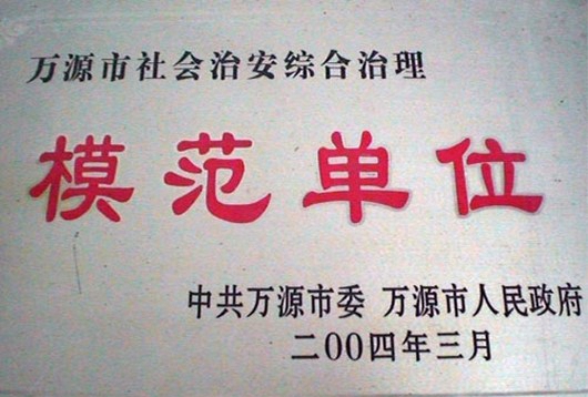 万源市职业高级中学荣誉：模范单位