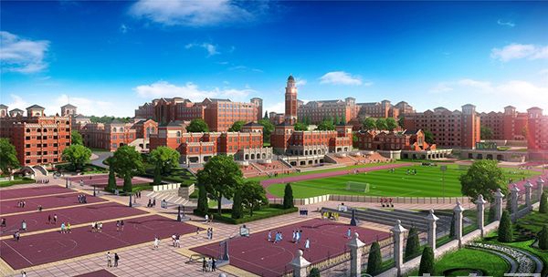 成都东星航空旅游专修学院运动场区透视图