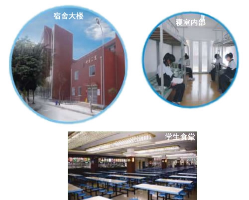 四川省商务学校寝室内、宿舍楼、学生食堂